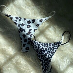 Floral and Animal Print Bikini Bottoms
